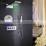 Thermostatic bath shower bathroom shower LED system modern embedded ceiling rainfall shower faucet kit set head