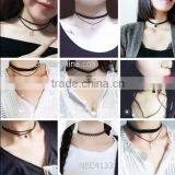 2016 Fashion Black Velvet Layer Chain Stretch Tattoo Choker Necklace Gold Layered Chain Necklace Quality Choice thumbnail-4