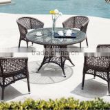 New Style Rattan Coffee table set Hotel Furniture - Poly rattan coffee set (1.2mm alu frame powder coated,5cm thick cushion)
