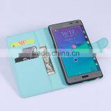 Hot Selling Ultra Thin Lichee PU Leather Case Wallet Folio Flip Cover for Samsung GALAXY Note Edge N915 thumbnail-1