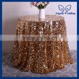 CL056A New 2016 gliter big size square gold sequin table cloth