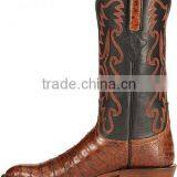 Black Brown Cowgirl&cowboy Genuine Leather Western Caiman Ultra Belly Boots Wholesale thumbnail-4