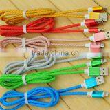Wholesale Pngxe New Design Multi-color Leather Braided Usb Cable for IPhone thumbnail-6