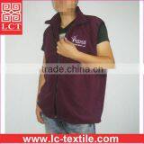 Wholesale Custom Embroidery Large Size Availabe Unisex Red Solid Color Sleeveless Polar Fleece Vest With Pockets(LCTU0049) thumbnail-2