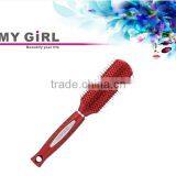 MY GIRL Retro Soft Rubber Cushion Massager Detangling Natural Bristle Hair Brush Plastic Travel Hair Brush thumbnail-4