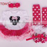 Kids Christmas Suits New Infant 4pcs Christmas Clothes Santa Girl Bodysuits Christmas Mickey Sets Baby Girl Clothes thumbnail-2