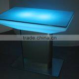 Led Illuminated Color Changeable Rectangular Glass Top Dining Tables thumbnail-6