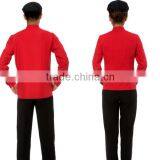 Custom Made Unisex Bar Waitress Round -neck Long Sleeve Work Shirt and Pant With Fashion Apron thumbnail-3