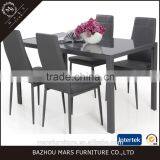 Modern Furniture Glass Kitchen Dining Dinette Top Dining Set 6 Person Dining Table and Chairs Set thumbnail-2