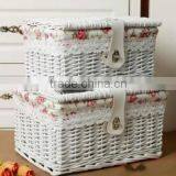 Wholesale Pop up Wicker Decorative Trunk Wicker Dirty Clothes Storage Chest Hamper With Lid thumbnail-4
