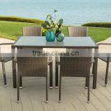 2017 Sigma Quickest Delivery UV Resistant Weather Small Resin Wicker Tempered Glass Dining Table thumbnail-1