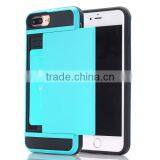 Slide Cover Card Slot Phone Case TPU + PC Material Phone Hull for IPhone7 7plus thumbnail-4