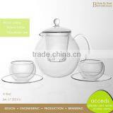 Unique Microwavable Newest Design Modern Pyrex Glass Modern Tea Set thumbnail-2