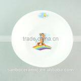3 Pcs White Porcelain Decal Dinner Set for Kids in Stock thumbnail-3