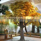 Home garden decoration 100cm to 1000cm Height artificial indoor live plastic ficus red with green big maple tree EZLS05 1010