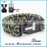 Outdoor Can OEM Logo With Fire Starter and Flint Paracord Bracelet Survival thumbnail-1