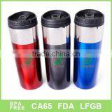 BPA Free 16oz Wide Bottom Polish Stainless Steel Mug thumbnail-1