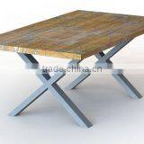 Dining Room Furniture 28 Inch X Shape Matt Silver Finished Iron Table Leg for Wooden Furniture Designs thumbnail-1