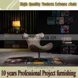 YYF2 Lofty High Quality Italian Vintage Leather Antique Adjustable Dining Swan Chair thumbnail-1