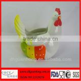 Hand Painted Ceramic Storage Jar Easter Chicken
