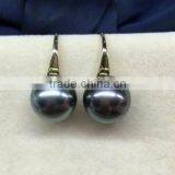 Tahitian Pearl Earrings With 14K Golden Clasp thumbnail-2