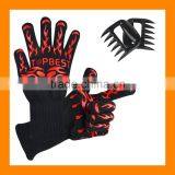 HitzebestAndig Bis 500C Elegantes Design Vielseitig Einsetzbar Grill Handschuhe Kaminhandschuhe Topfhandschuhe BBQ Handschuhe thumbnail-1