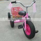 Tricycle Toy, Pedal go Kart Toy With Wooden Trailer for Kids F80AB thumbnail-2