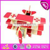 2017 New Design Build Kit Wooden Airplane Toy Funny Kids Wooden Airplane Toy Best Design Children Wooden Airplane Toy W03B064 thumbnail-2