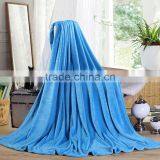 Portable Travel Sky Blue Super Soft Solid Flannel Blanket thumbnail-1