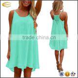 Ecoach 2017 wholesale Womens one piece Summer Sexy Vibrant Color Chiffon Bathing Suit beach dress Cover Up