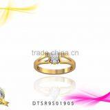 Beautiful Pear Cut White Zircon Studded 14kt Gold Plated Ring thumbnail-1