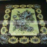 Printed Gold Velvet Fleece Blanket thumbnail-1