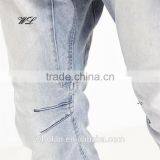 Men Denim Fabric Elastic Hem Harem Pants Customised Man Jean thumbnail-4