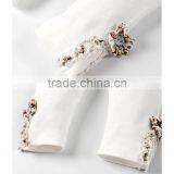 100%Cotton Baby Long Pants White Knitted Pants For Baby Girl thumbnail-5