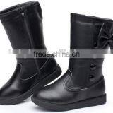 Cute Warm Leather Baby Boots Bow Style Child Boots Shoes Girls Kids Winter Boots thumbnail-3
