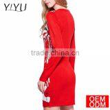 Women Christmas Sweater Ugly Cowl Neck Cute Reindeer Xmas Sweater Dress thumbnail-2