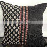 Black and White Pillow, Decorative Pillow in Black & White, Printed Black Pillow, Modern Home Decor, Block Print Pillow thumbnail-4