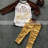 Baby Girl Party Dress Children Frocks Designs Girl's Latest Boutique Suit of Football Design thumbnail-1