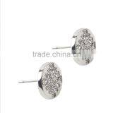Customized Simple Trendy Design Hiphop Diamond Earrings Jewelry For Young Women Wholesale thumbnail-2
