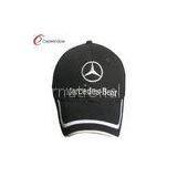 Black Summer Twill Cotton Baseball Caps With Silver Thread Embroidery thumbnail-1