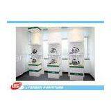 Custom Logo White Green Wooden Display Racks MDF For Tools / Shop Products Present