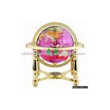 four-legged golden short stand with rosered MOP globe