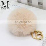 2016 Beautiful and Softly Multicolor Fur Ball Keychain Genuine Rabbit Fur Pom Pom Key Chain thumbnail-3