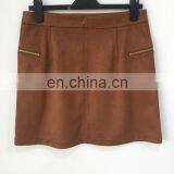 The New Spring and Summer 2017 Composite Faux Suede Zipper Skirts thumbnail-2