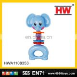 New design plastic elephant feature rattle toys the rock bell