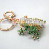 Wholesale Fashion Jewelry Gold Plating Colorful Rhinestone Frog Keychain