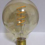 LED filaemnt bulb G95 Amber glass  soft filament E27 6W