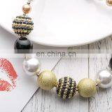 Girl Bees Necklace Bracelet 2pcs Set Children Yellow Black Chunky Bubble Beads Jewelry Gift thumbnail-4