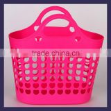 Round plastic laundry basket