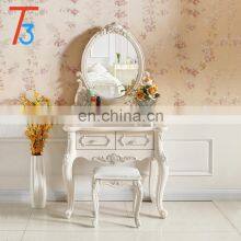 White Wooden Vanity Makeup Table Bedroom Furniture Dresser With Mirror thumbnail-3